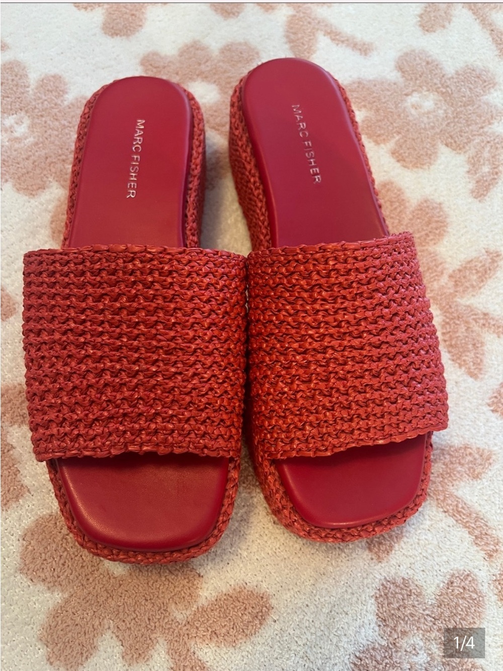 Marc Fisher Red Woven Slide 9